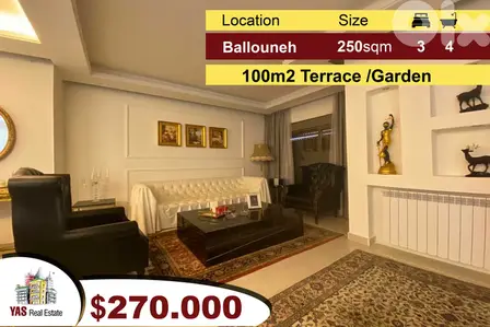 Ballouneh 250m2 + 100m2 Garden | High-End | Private Street | EL |
