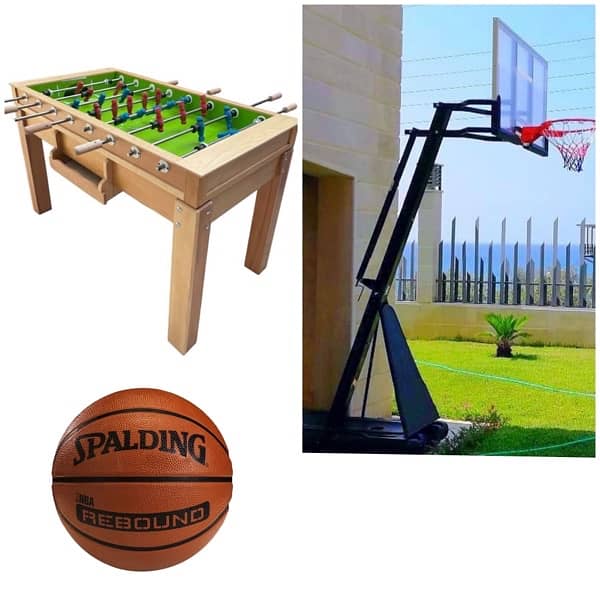 Deluxe basketball hoop + Zayn wood babyfoot 0
