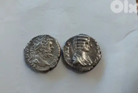 Ancient Roman 2 Coins Septimius Severus & wife Julia Domna year 193 AD