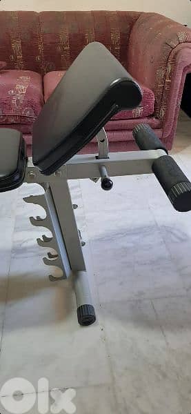 bench & weights & 3 axe like new 2