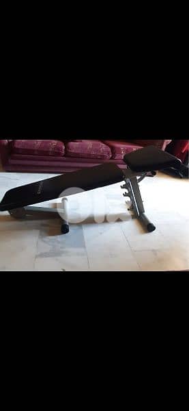 bench & weights & 3 axe like new 5