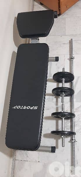bench & weights & 3 axe like new 0