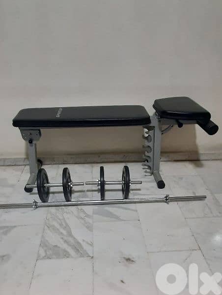 bench & weights  & 3 axe like new شبه جديد 9