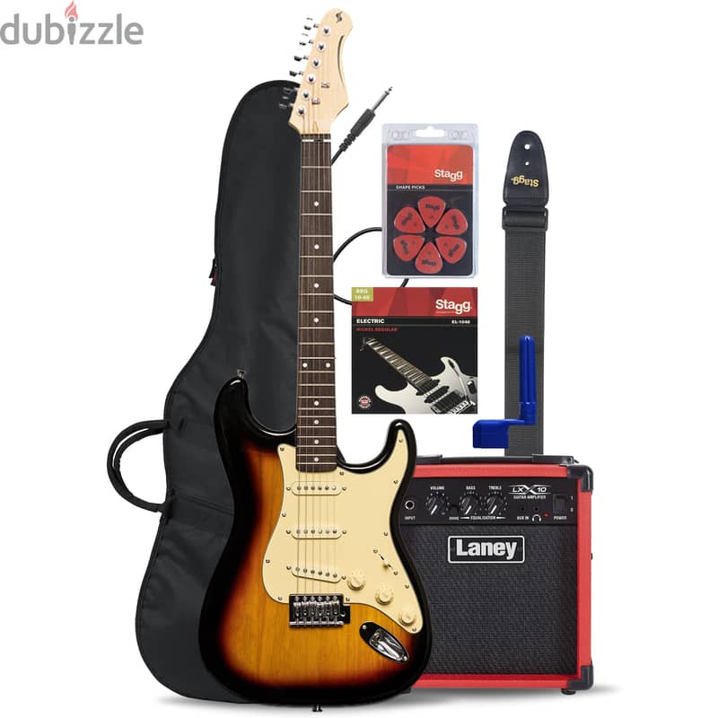 Stagg Strato Syle electric guitar full bundle 0