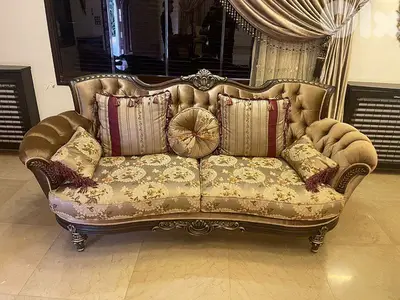 أوضة سفرة خشب زان مع طقم كنبايات خشب زان