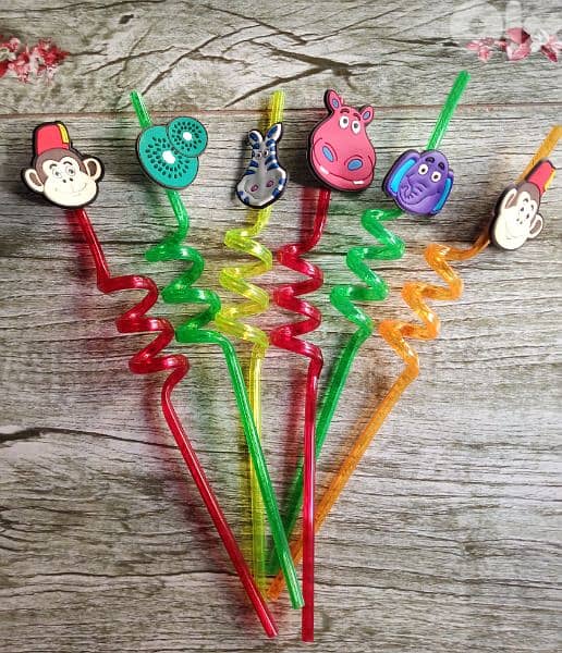 stunning kids colorful straws with 3D design 1
