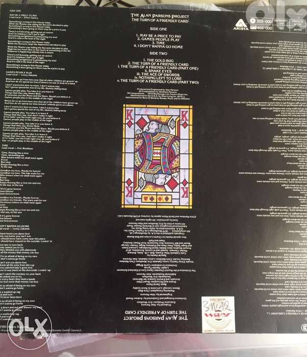alan parsaons project turn of a friendly card LP 1