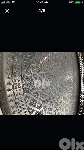 antique arabian silver tray