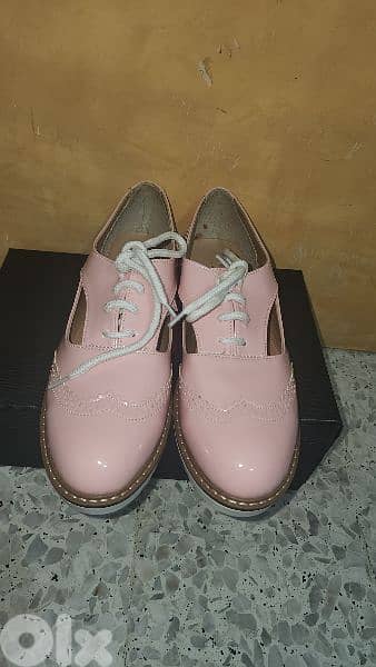 pink patent leather brogue shoes 39 1