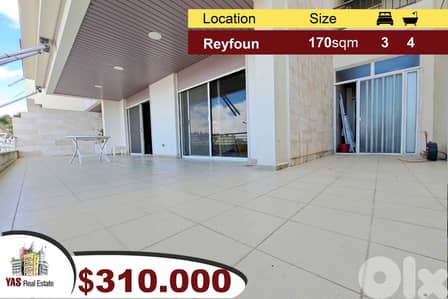 Reyfoun 170m2 + 120m2 Terrace | Furnished | Mountain View | DA