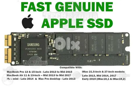 Genuine Apple capacity NVME SSD Flash Storage 128, 256, 512, 1024GB