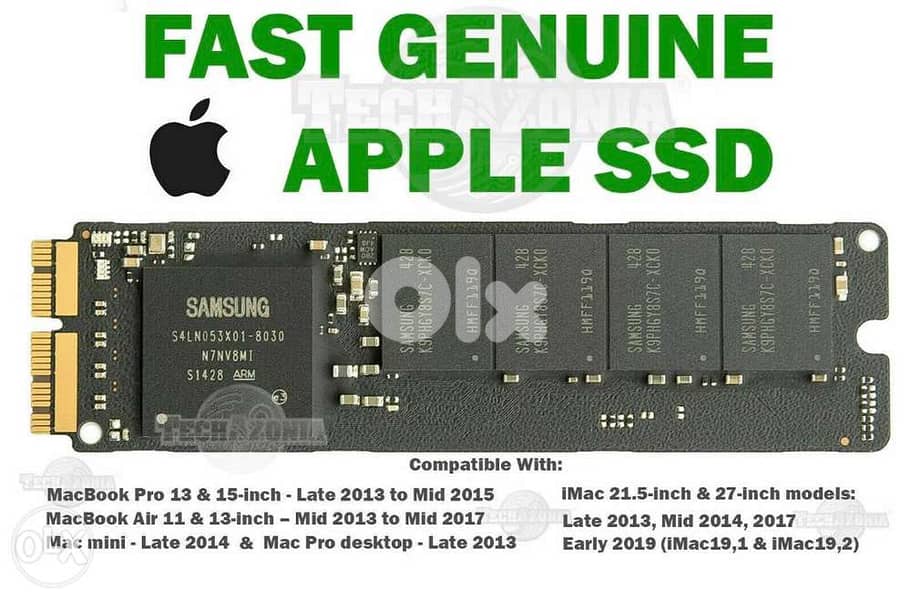 Genuine Apple capacity NVME SSD Flash Storage 128, 256, 512, 1024GB 0