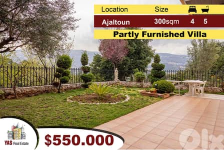 Ajaltoun 300m2 Villa | 175m2 Gardens | Luxurious | Payment Facilities