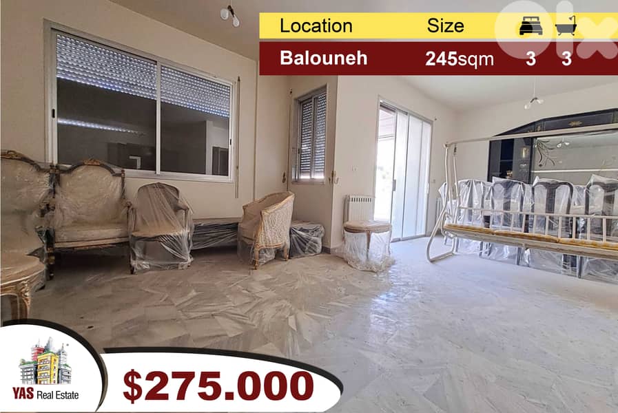 Ballouneh 245m2 | Super Prime Location | Well Maintained |open View |G 0
