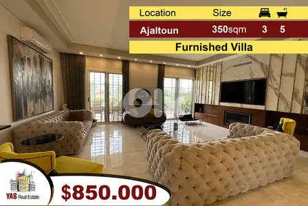 Ajaltoun 350m2 Villa | 150m2 Garden | Furnished | Designer's Signature