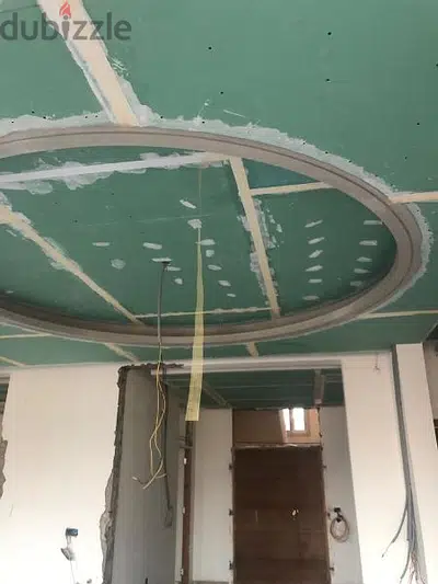 تركيب ديكورات جبس بورد جفصين عربي كورنيش مع أسقف