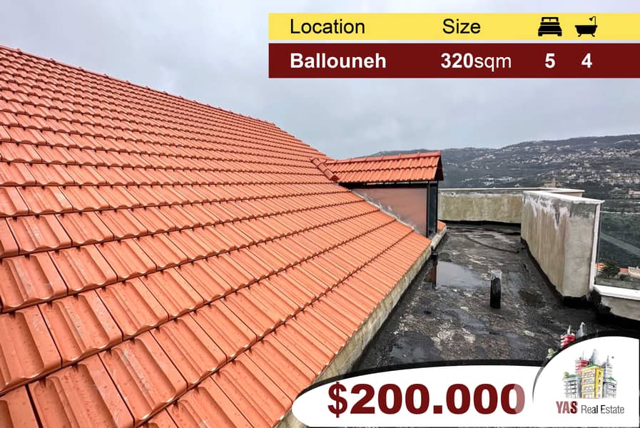 Ballouneh | 320m2 Duplex | New | Private Street | Luxurious | View | 0