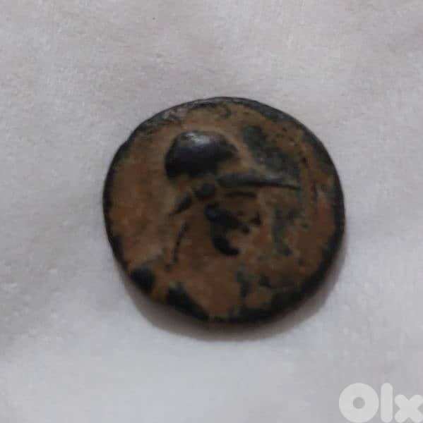 Ancient Greek Bronze Coin Athena Helmeted Mysia Pergamon year 166 BC 0