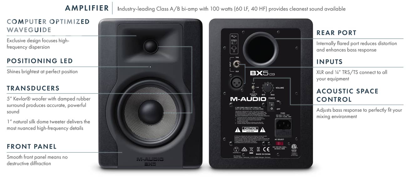 M-Audio BX5 D3 5 inch Powered Studio Monitor 1