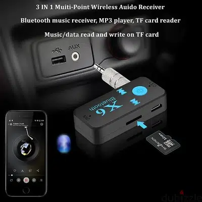Car Bluetooth To AUX Adapter With Memory Slot