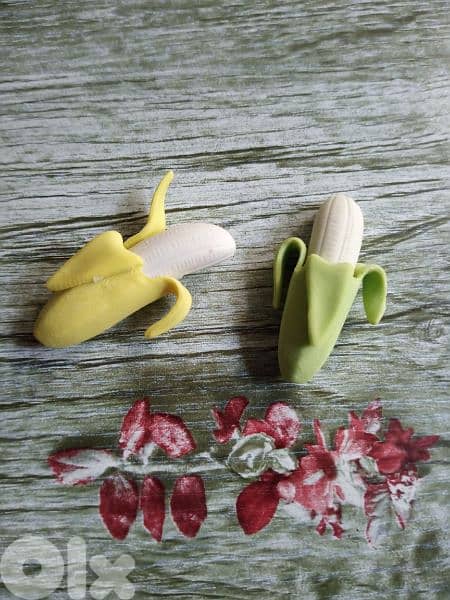 Sweet banana shape erasers 2$ 3