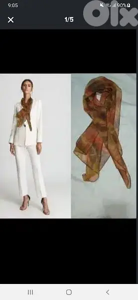 scarf colour mustard and orange silk