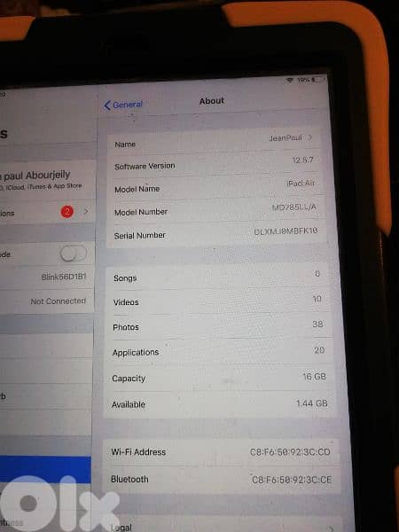 apple ipad air 16Gb ios 12.5 0