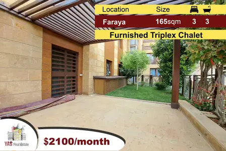 Faraya / Tilal Al Asal 165m2 + 150m2 Terrace | Triplex Chalet | DA