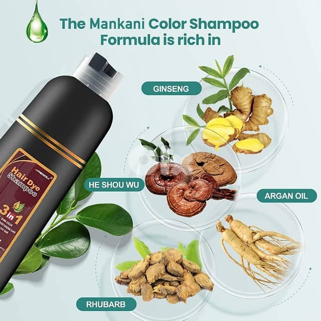 Meidu Hair Dye Shampoo, 3-in-1 Natural White Hair Dye 500ml 1