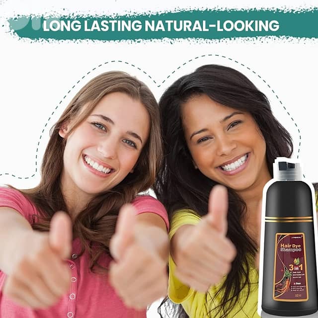 Meidu Hair Dye Shampoo, 3-in-1 Natural White Hair Dye 500ml 5