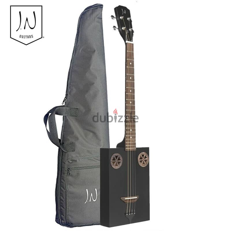 Stagg JN Cask FirkCoal Cigar Box Guitar Sapele Black 0
