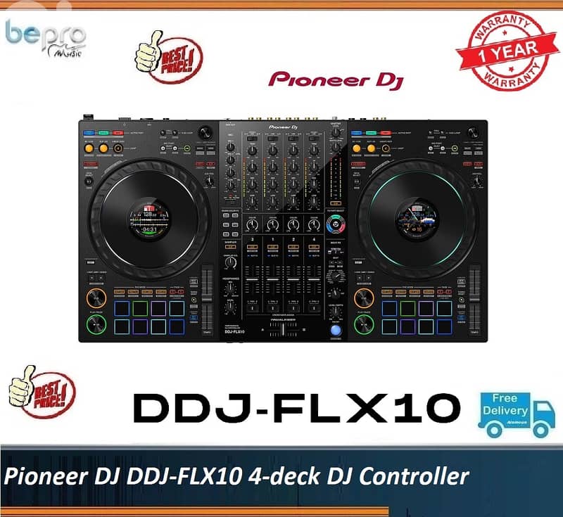 Pioneer DJ DDJ-FLX10 4-deck DJ Controller 0