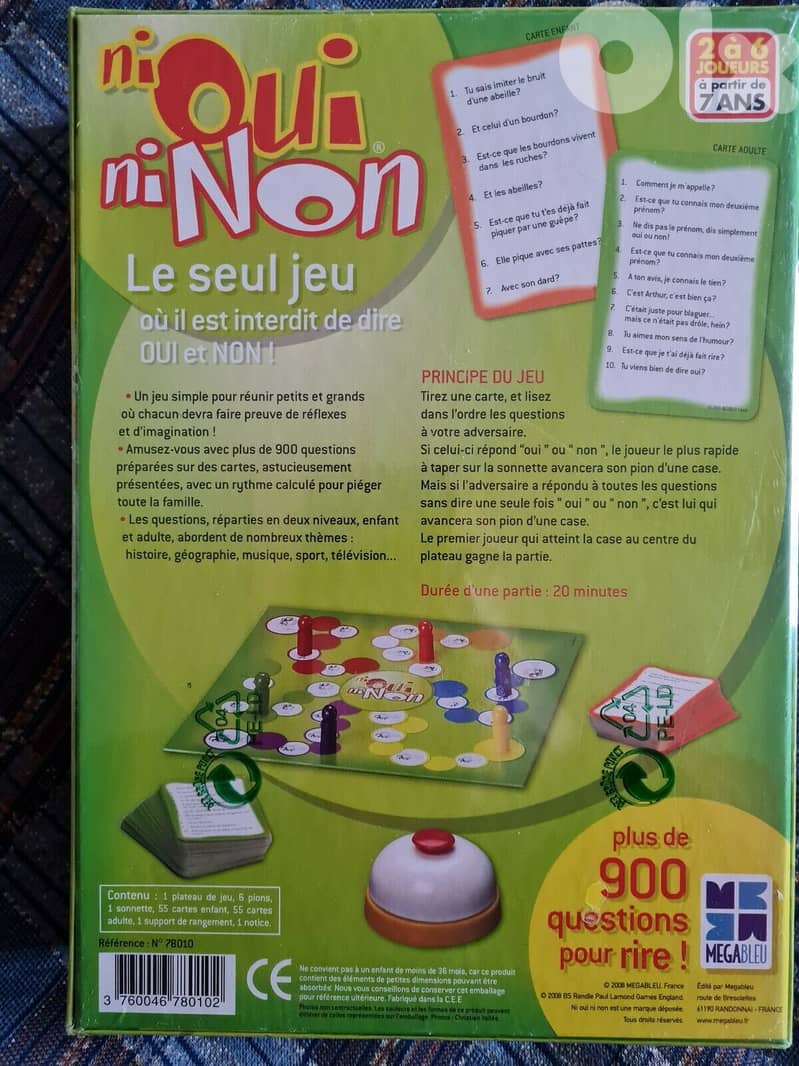 ni Oui ni Non French Quiz Family board Game 2