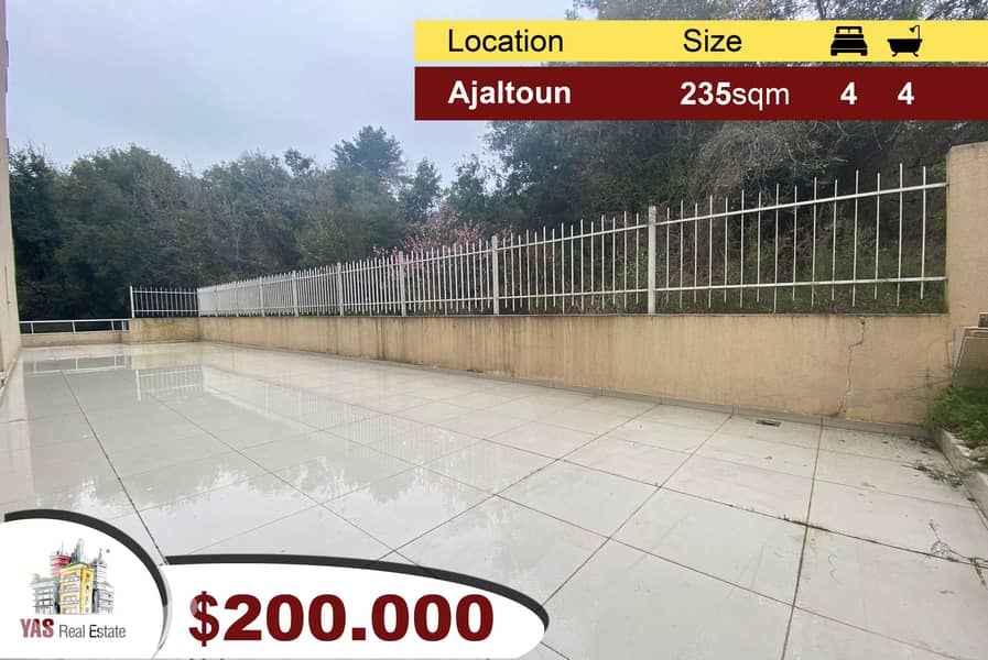 Ajaltoun 235m2 + 50m2 Terrace | New Flat | Luxurious | Mountain View | 0