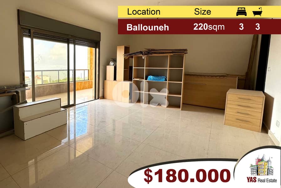 Ballouneh 220m2 | 80m2 Terrace | Luxurious | View | Catch | 0