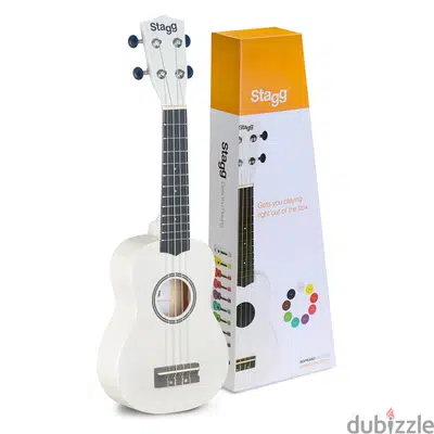 Stagg Soprano Ukulele with nylon gigbag-White
