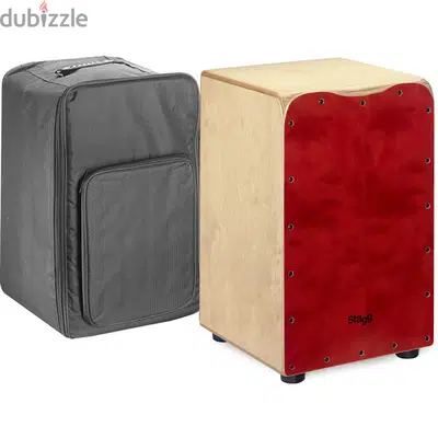 Stagg Medium-Sized Birch Cajon -Red finish Front Board