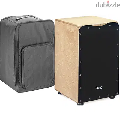Stagg Medium-Sized Birch Cajon - Black finish Front Board