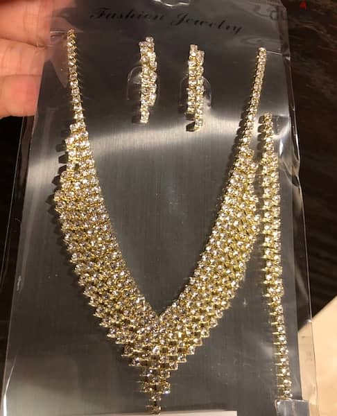 accesories set, necklace, earings , gold color 6