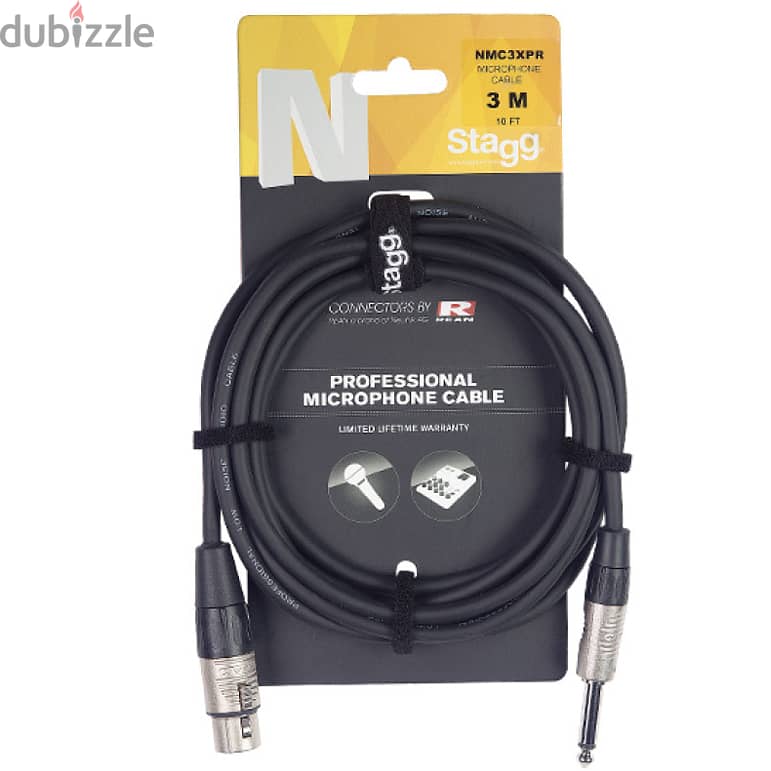 Stagg NMC3XPR 3m Microphone Cable 0