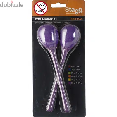 Stagg Long Handle Egg Maracas - Purple