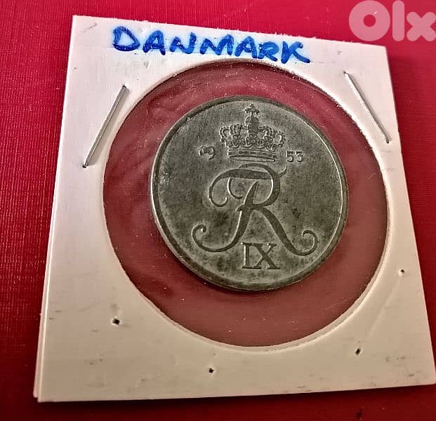 1953 Danmark 5 Ore Frederick IX Zinc coin 1
