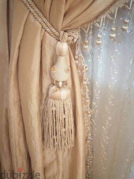 curtains silk decorated with crystal 1
