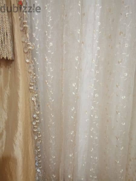 curtains silk decorated with crystal 2