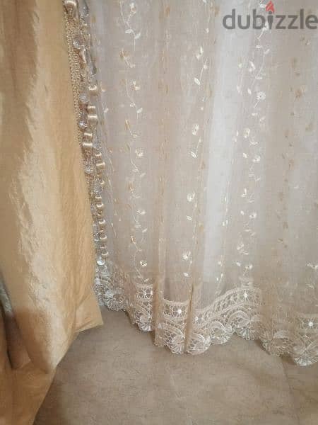 curtains silk decorated with crystal 3