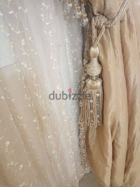curtains silk decorated with crystal 6