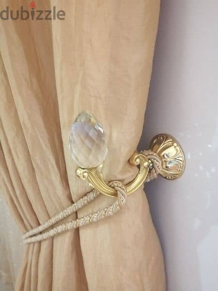 curtains silk decorated with crystal 7