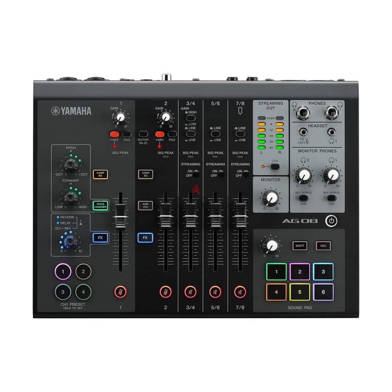 Yamaha AG08 8-channel USB mixer Interface for Mac and PC - Black 0