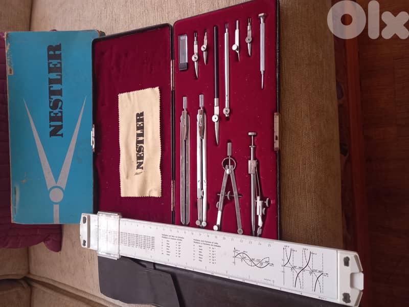prime Architect slide rule calcul + Engineers ' compass kit 0