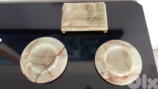 Antique Marbele Ashtray Set Antique Marbele Ashtray Set